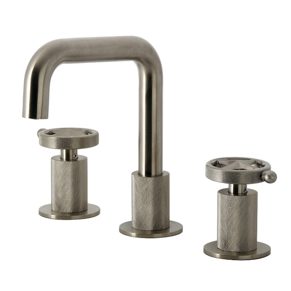 Kingston Brass Widespread Bathroom Faucet with Push Pop-Up Drain, Brushed Nickel KS1418RNK - main