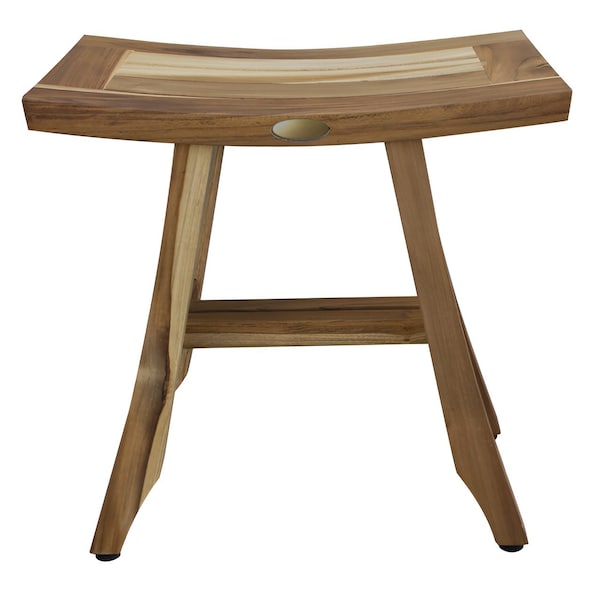 Homeroots 18" Natural Teak Rectangular Shower Bench 376745 - main