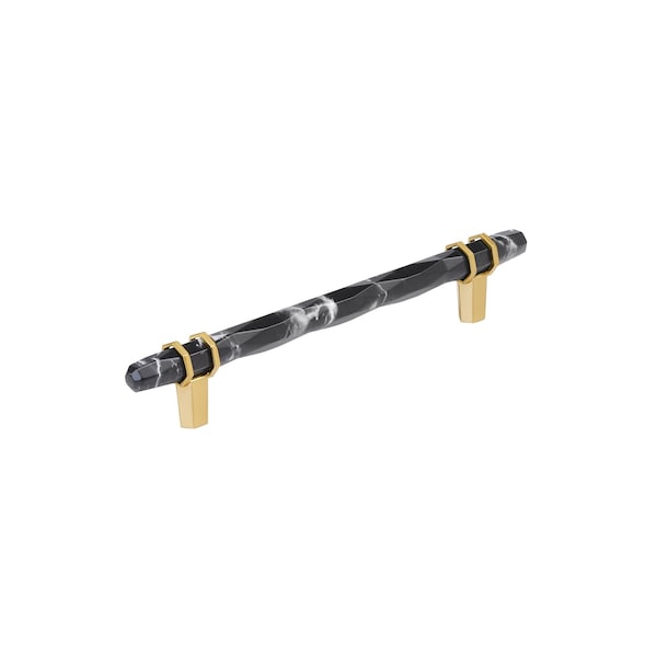 Amerock Carrione 6-5/16 inch 160mm Center-to-Center Marble Black/Champagne Bronze Cabinet Pull BP36650MBKCZ - main