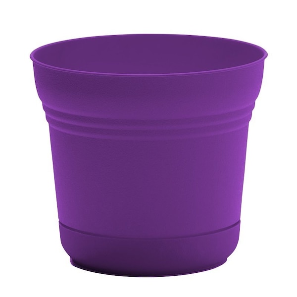 Bloem Saturn Series Planter, 10-3/4 in H, 12-1/4 in W, 12-1/4 in D, Round, Plastic, Royal Lilac, Matte SP12928 - main