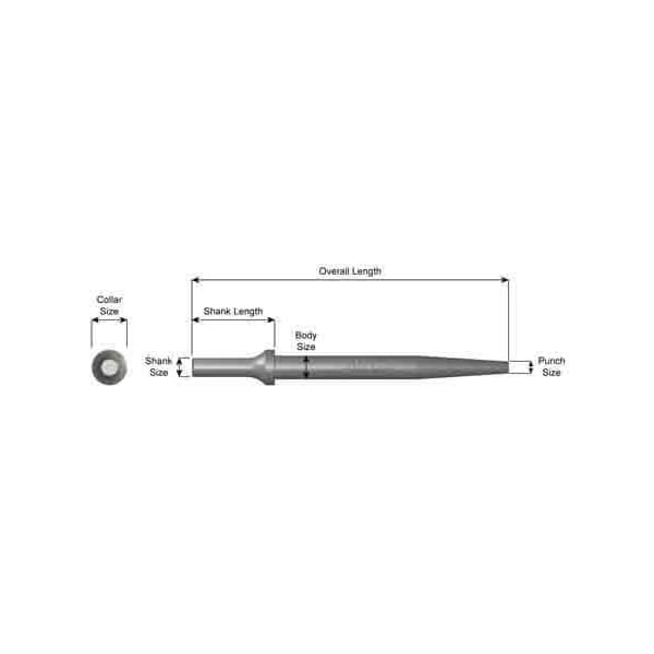 Ajax Punch Chisel, 0.401 in Round Shank, 6-1/2 in OAL 911 - main