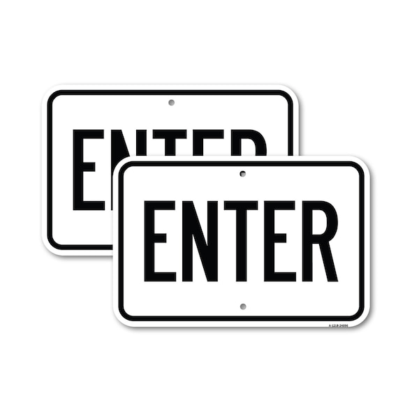 Signmission Enter Sign Enter, 18'' X 24'' 2 Signs, Heavy Gauge Aluminum, 2PK A-1824-2PACK-24096 - main