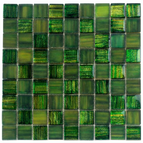 Apollo Tile Emerald Green 11.3 in x 11.3 in Glass Glossy Floor and Wall Mosaic Tile 4.43 sqft/case, 5PK APLJP88308A - main