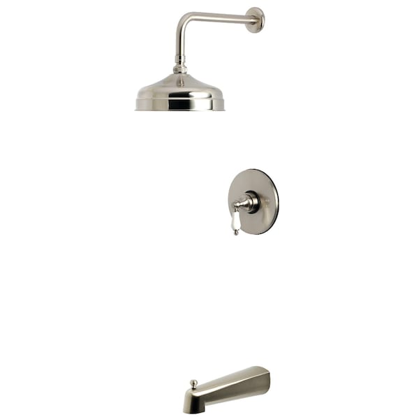 Kingston Brass Single-Handle Pressure Balanced Tub and Shower Faucet, Brushed Nickel KB6338PL - main