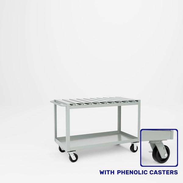 Pucel Heavy Duty Slat Top Cart, 48 in W x 24 in D x 33.5 in H, Light Blue S-48-DT-2-P - main