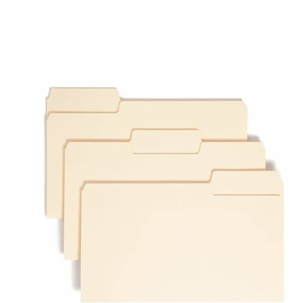 Smead SuperTab Folders, Legal, 1/3 Cut Tab, 1-Ply, 11pt, Manila 0, 100PK 15301 - main