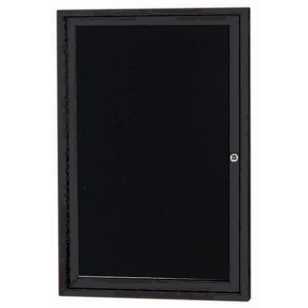 Aarco Black Framed Enclosed Letterboard Cabinet 36"x24" ADC3624BK - main