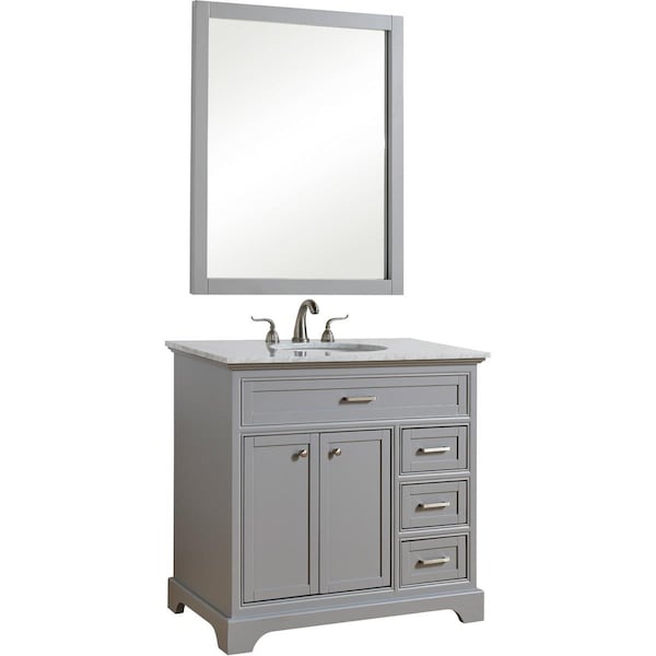 Elegant Decor 36 in. Single Bathroom Vanity Set, Light Grey VF15036GR - main