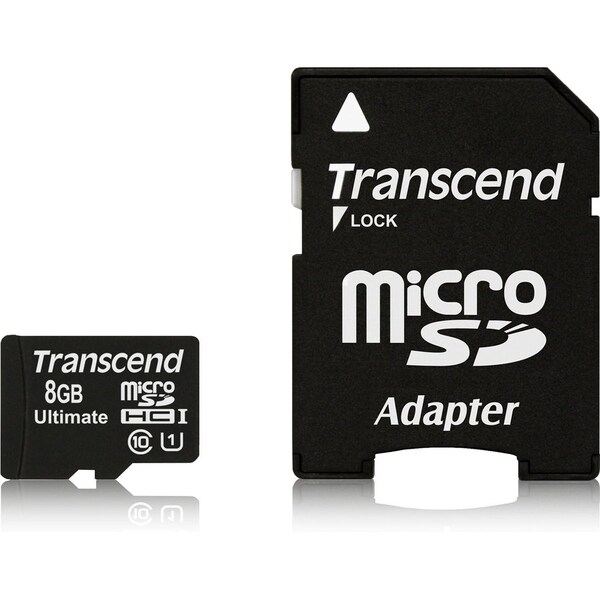 Transcend Information Transcend Ultimate 8 GB Class 10/UHS-I microSDHC TS8GUSDHC10U1 - main