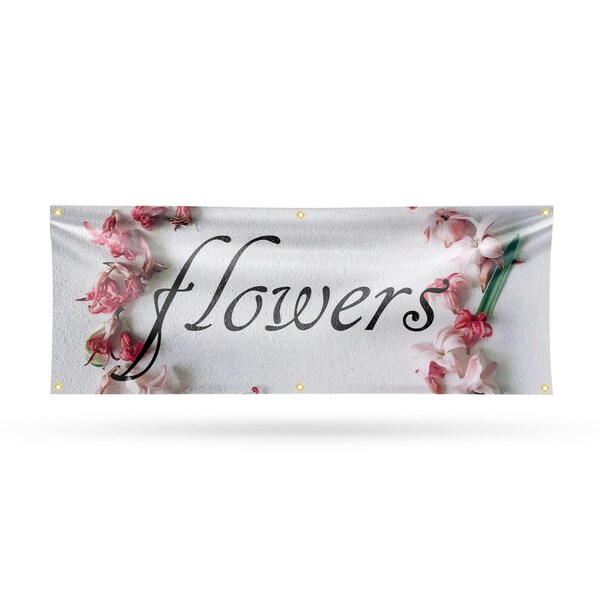 Signmission Flowers, 24 Inch x 72 Inch, Vinyl Banner B-72-30640 - main