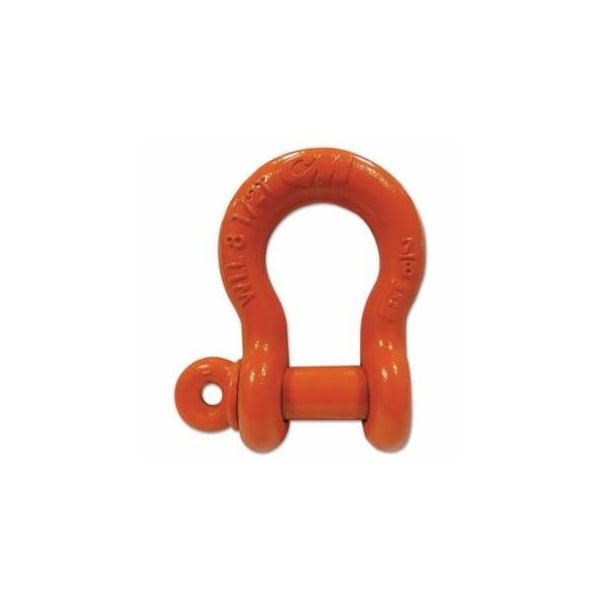 Cm Screw Pin Anchor Shackle, 2.03 in Opening, 1-1/4 in Bail Size, 14 t, Orange Paint 490-M656P - main