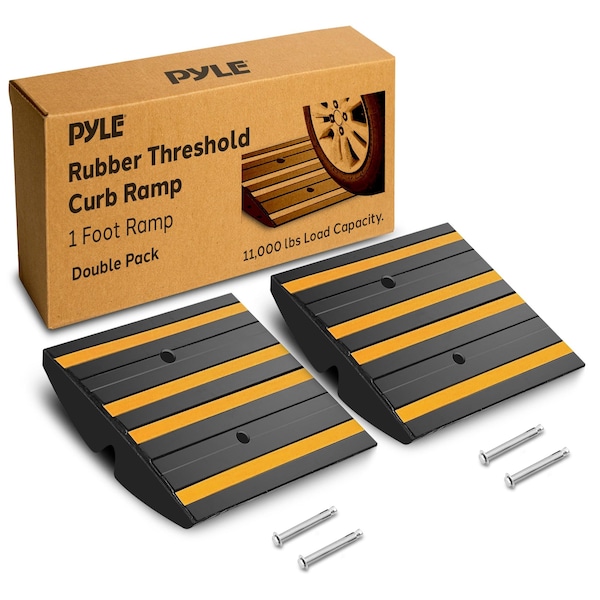 Pyle 1 Ft. Rubber Curb Ramp, 2PK PCRMP1DY - main