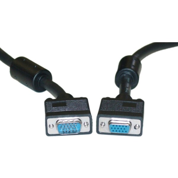 Cable Wholesale SVGA Extension Cable with Ferrites, Black, HD15 Male to HD15 Female, Coaxial 10H1-20210 - main