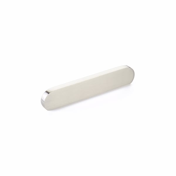 Schaub 5-7/8in Cafe Modern Oval Cabinet Pull with 4in and 5in Center to Center Brushed Nickel Finish 10042-BN - main