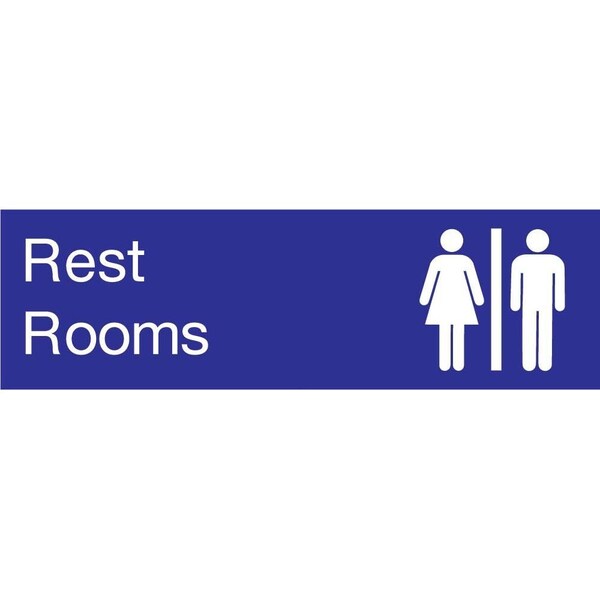 Nmc Rest Rooms Engraved Sign, EN19BL EN19BL - main