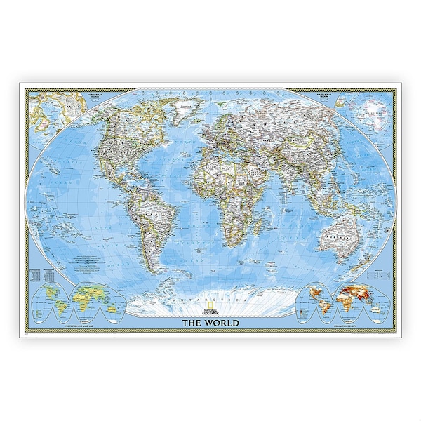 National Geographic World Classic Map, Poster Size and Laminated, 36'' x 24'' RE01020381 - main