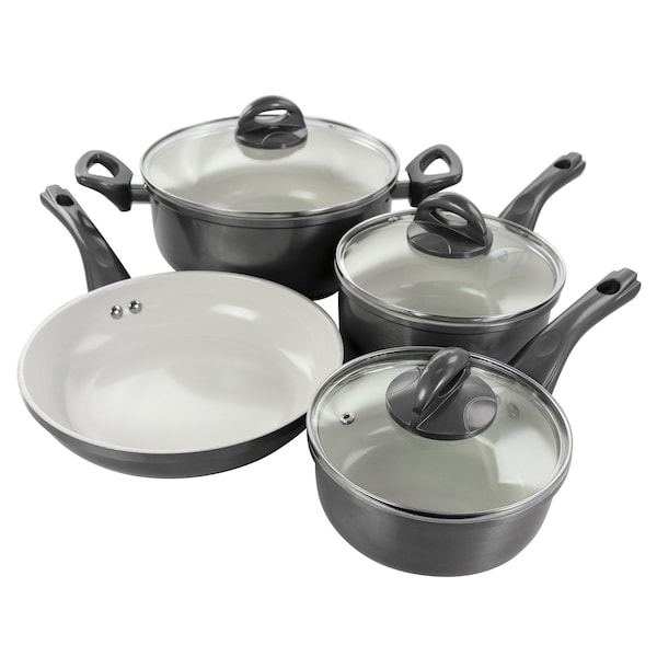 Gibson Home Hestonville 7 Piece Aluminum Nonstick Cookware Set in Grey with Bakelite Handles 127765.07 - main