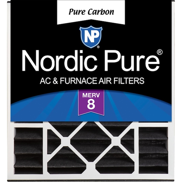 Nordic Pure 20x20x5 Pure Carbon Pleated Air Filter, High Capacity, MERV 8 20x20x5ABPCP-1 - main
