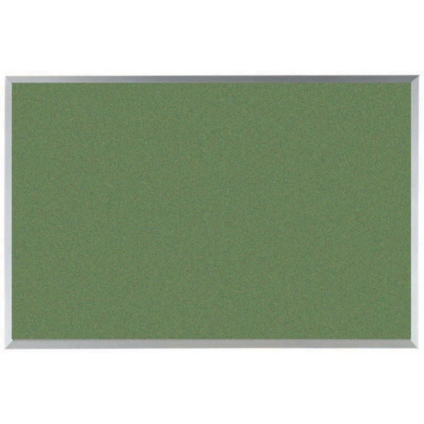 Aarco VIC Cork Bulletin Board w/ a Clear Satin Anodized Aluminum Frame, Baby Lettuce 24''Hx36''W DW2436213 - main
