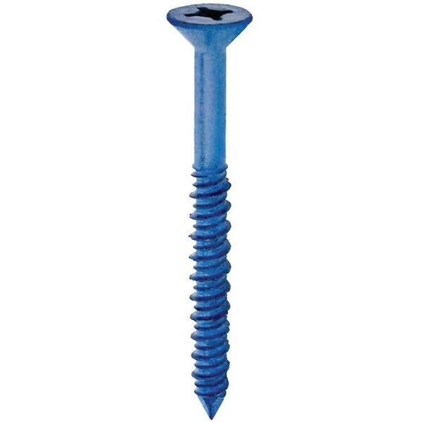Cobra Anchors Screw, 1/4in Thread, 4in L, Flat Head, Phillips, Robertson Drive, Steel, Fluorocarbon-Coated, 10PK 636W - main