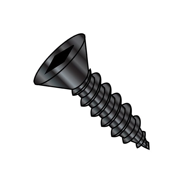 Zoro Select 8-15X3/4 Square Flat Ft Sts Type A Blk Zinc & Bake, 10000Pk 0812AQFBZ - main