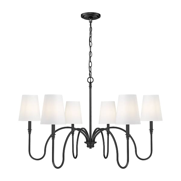 Z-Lite Jisele Matte Black 6 Light Chandelier 4505-6MB - main