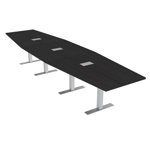 Skutchi Designs 16ft Hexagon Conference Table With Power | Harmony Series | 16 Person Meeting Room Table HAR-HEX.IR-48X192-T-U999ST19-ESIL - main