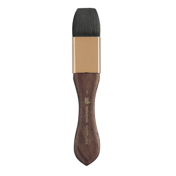 Princeton Neptune Mottler Brush, Synthetic Bristles, Short Handle Watercolor Paintbrush, Size 1 inch P4750M100 - main