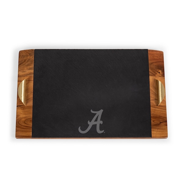 Picnic Time Family Of Brands NCAA Alabama Crimson Tide Covina Acacia and Slate Serving Tray 957-07-512-003-0 - main