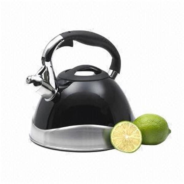 Evco International Crescendo 3.1 Qt Whistling Powder Coated Black Tea Kettle 77051 - main