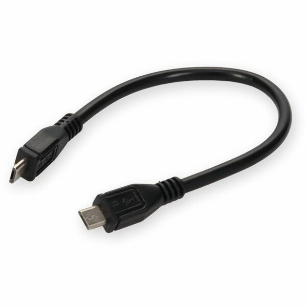 Add-On 1Ft Micro-Usb 2.0 (B) Male To Usb 2.0 (A) Female Black On-The-Go Cable USBOTG1F-AO - main