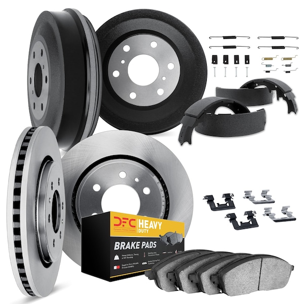 Dynamic Friction Co DFC Brake Rotor- Heavy Duty Brake Pad includes Hardware and Adjuster 6284-42106 - main