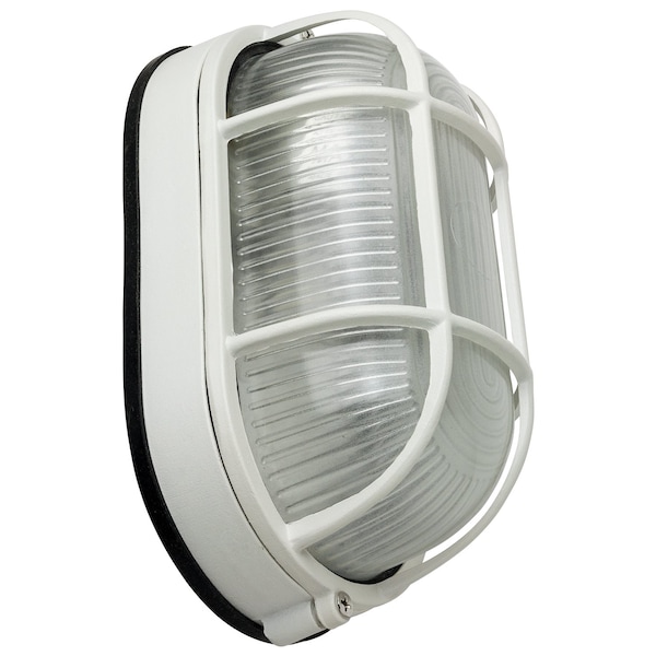 Sunlite White Oval Wall Mount Outdoor Fixture 60W Max 120V UL Listed For Carport Commercial & Garage 47030-SU - main