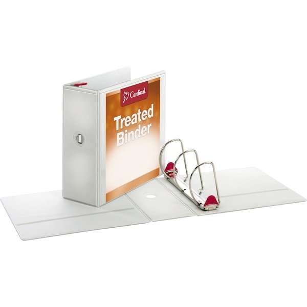 Cardinal Brands Cardinal Treated ClearVue Locking Slant-D Ring Binder, 5" Capacity, White 32150 - main