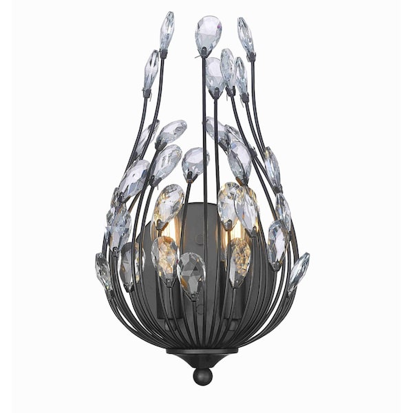 Z-Lite Gabriella Matte Black 2 Light Wall Sconce 1957-2S-MB - main