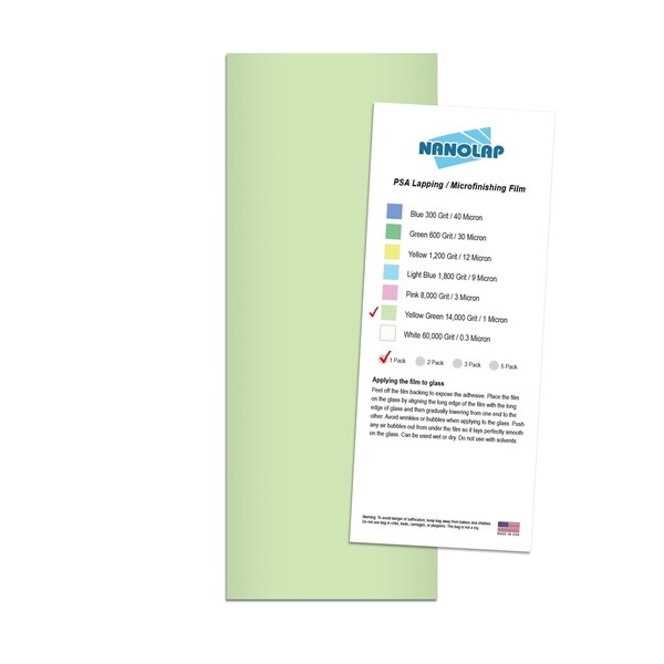 Nanolap PSA Lapping Film, 1 Pc 1 Micron (14,000 Grit), 4-0.25 in x 11 in Microfinishing Fine Sanding Paper 61544N - main