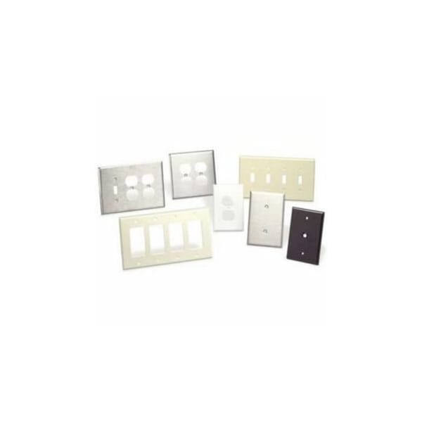 Leviton Decora Wallplate, Midway Size, Gang 3, Gray PJ263-GY - main
