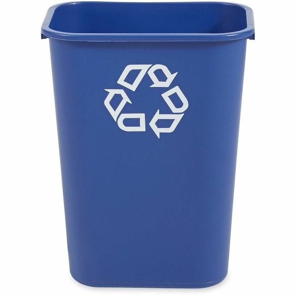 Rubbermaid Commercial 41.25 qt. Rectangular Desk Recycling Container, Blue, Plastic FG295773BLUE - main
