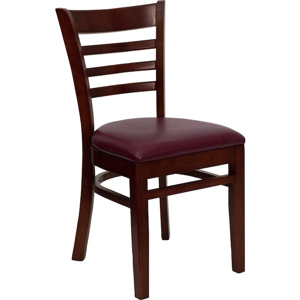 Flash Furniture Hercules Restaurant Chair, Wood Back, 17-1/4 in W 20" L 33-3/4" H, Vinyl Seat XU-DGW0005LAD-MAH-BURV-GG - main