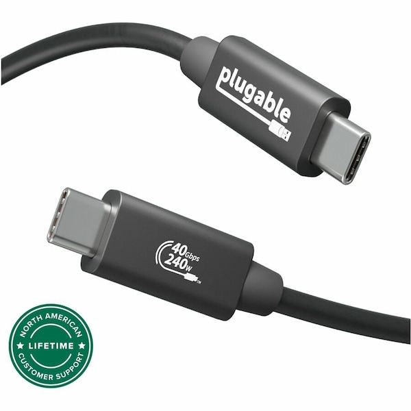 Plugable Technologies Plugable USB4 Data Transfer Cable - 3.28 ft USB-C Data Transfer Cable - 1 USB4-240W-1M - main