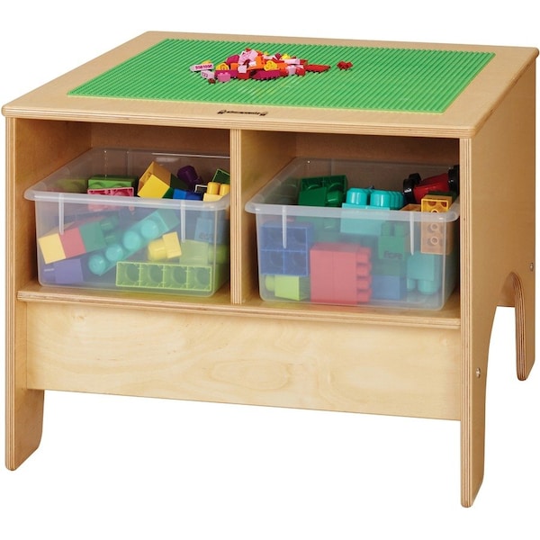 Jonti-Craft KYDZ Building Table, Traditional Brick Compatible, with Clear Tubs 57440JC - main