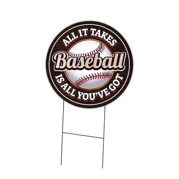 Signmission Baseball Double Sided Corrugated Plastic Circle Yard Sign C-24-CIR-DS-WS- Baseball - main