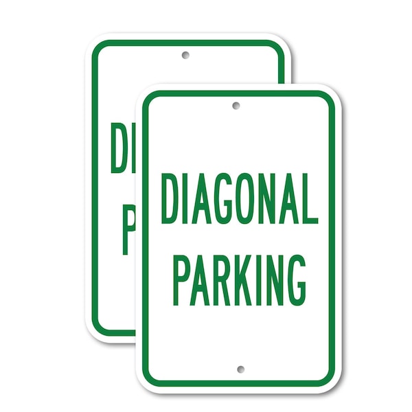 Signmission Diagonal Parking, 12'' X 18'' 2 Signs, Heavy Gauge Aluminum, 2PK A-1218-2PACK-2627 - main