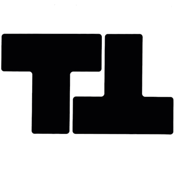 Brady ToughStripe Floor Marking Tape T-Shaped Marks - Polyester, Solid Color, Black, 3in x 8in, 20PK 104452 - main
