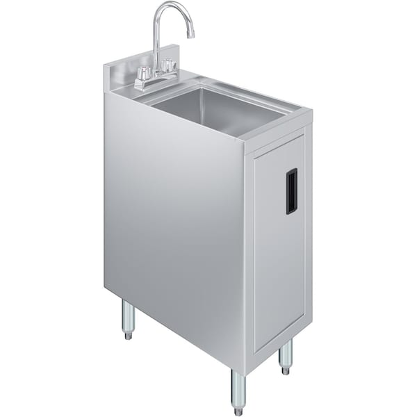 Amgood 22 in. x 12 in. Stainless Steel Underbar Hand Sink with Cabinet Base SINK UHSC-2212-Z - main