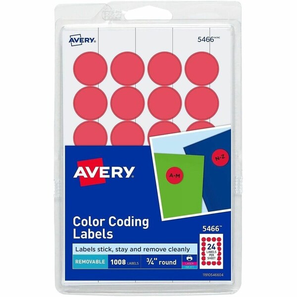 Avery Printable Color Coding Labels, PK1008 05466 - main