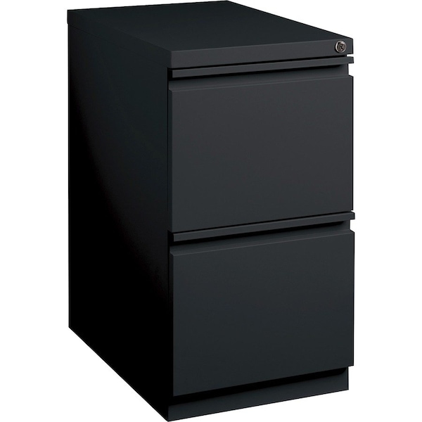 Lorell Mobile 2-Drawer File Cabinet with Full-Width Pull, 15" x 20" x 27.8", Black LLR49524 - main