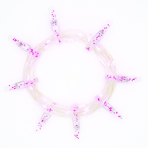 Elegani 36 LED Pink Glitter Photo Clip String Light - 13FT Decorative Lighted Garland PH-600174 - main