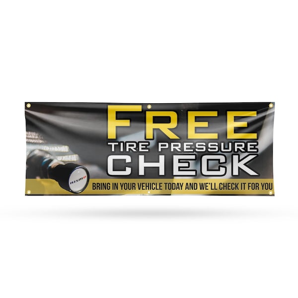 Signmission Free Tire Pressure Check, 24 Inch x 72 Inch, Vinyl Banner B-72-30647 - main