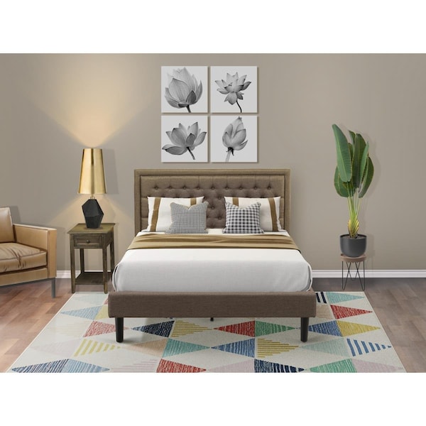 East West Furniture 2 Piece Kendall Queen Size Bedroom Set - Black KD18Q-1DE07 - main
